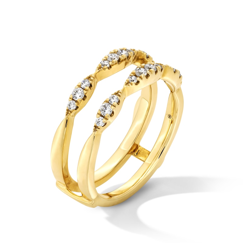 Main Image 2 of 1/4 CT. T.W. Diamond Scallop Solitaire Enhancer in 14K Gold