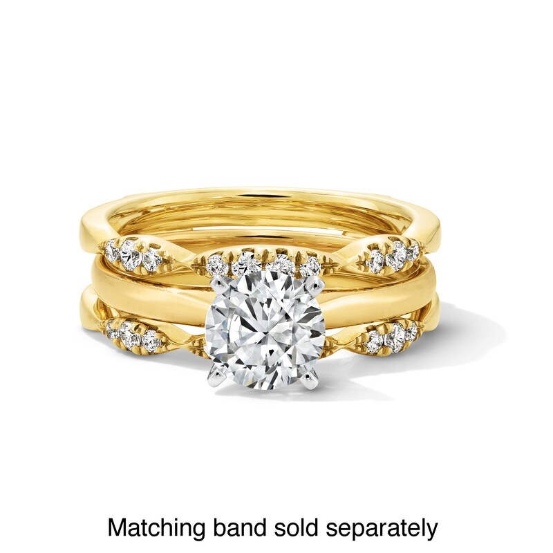 Main Image 3 of 1/4 CT. T.W. Diamond Scallop Solitaire Enhancer in 14K Gold
