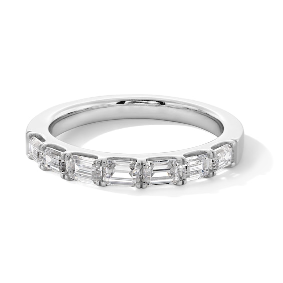 1 CT. T.w. Emerald-Cut Certified Lab-Grown Diamond Sideways Seven Stone Band in 14K White Gold (F/Vs2)