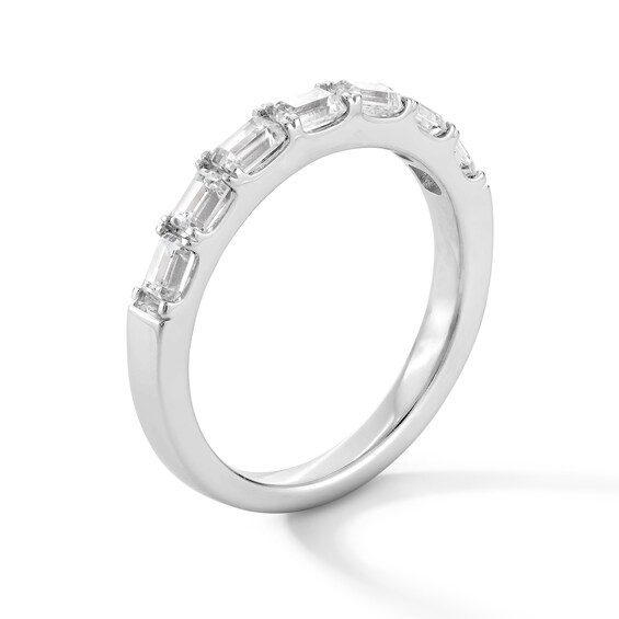 1 CT. T.w. Emerald-Cut Certified Lab-Grown Diamond Sideways Seven Stone Band in 14K White Gold (F/Vs2)
