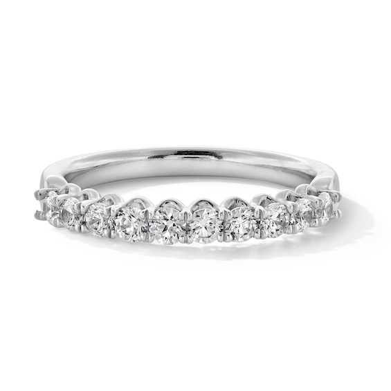 1/2 CT. T.w. Certified Diamond Scallop Edge Anniversary Band in 14K White Gold (G/I1)