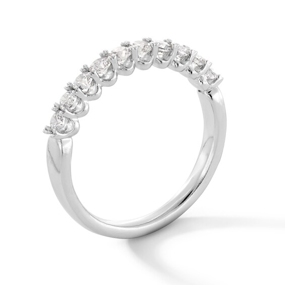 1/2 CT. T.w. Certified Diamond Scallop Edge Anniversary Band in 14K White Gold (G/I1)