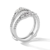 Thumbnail Image 2 of 1 CT. T.W. Marquise and Round Certified Lab-Grown Diamond Double Row Contour Solitaire Enhancer in 14K White Gold