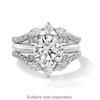 Thumbnail Image 3 of 1 CT. T.W. Marquise and Round Certified Lab-Grown Diamond Double Row Contour Solitaire Enhancer in 14K White Gold