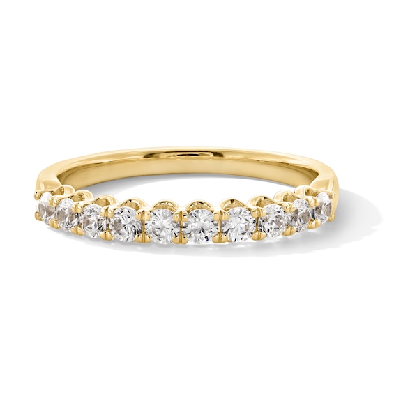 1/2 CT. T.w. Certified Diamond Scallop Edge Anniversary Band in 14K Gold (G/I1)