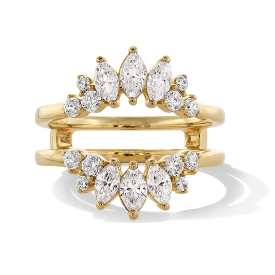 1 CT. T.w. Marquise and Round Certified Lab-Grown Diamond Crown Solitaire Enhancer in 14K Gold (F/Vs2)