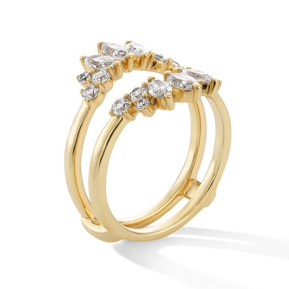 1 CT. T.w. Marquise and Round Certified Lab-Grown Diamond Crown Solitaire Enhancer in 14K Gold (F/Vs2)