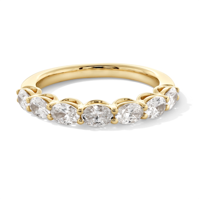 Main Image 1 of 1 CT. T.W. Oval Certified Lab-Grown Diamond Seven Stone Anniversary Band in 14K Gold (F/VS2)