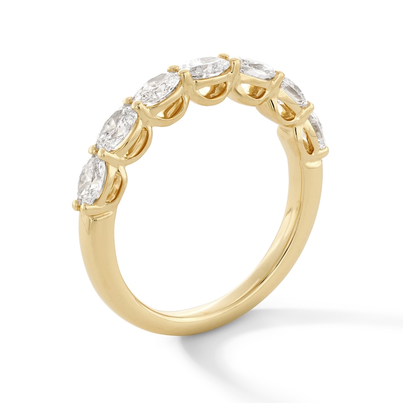 Main Image 2 of 1 CT. T.W. Oval Certified Lab-Grown Diamond Seven Stone Anniversary Band in 14K Gold (F/VS2)