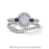 Thumbnail Image 3 of Vera Wang Love Collection 3/4 CT. T.W. Diamond and Blue Sapphire Double Frame Engagement Ring in 14K White Gold