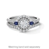 Thumbnail Image 4 of Vera Wang Love Collection 3/4 CT. T.W. Diamond and Blue Sapphire Double Frame Engagement Ring in 14K White Gold