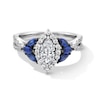 Thumbnail Image 1 of Vera Wang Love Collection 7/8 CT. T.W. Marquise Diamond and Blue Sapphire Tri-Sides Engagement Ring in 14K White Gold