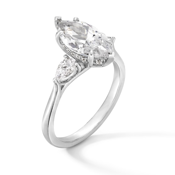 2-3/8 CT. T.w. Marquise and Pear-Shaped Certified Lab-Grown Diamond Three Stone Engagement Ring in 14K White Gold