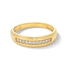 Thumbnail Image 4 of 1 CT. T.W. Oval Certified Lab-Grown Diamond Frame Wedding Ensemble in 10K Gold (F/SI2) - Size 7 and 10