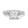 Thumbnail Image 1 of 2-1/4 CT. T.W. Princess-Cut Certified Lab-Grown Diamond Split Shank Engagement Ring in 14K White Gold (F/VS2)