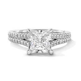 2-1/4 CT. T.W. Princess-Cut Certified Lab-Grown Diamond Split Shank Engagement Ring in 14K White Gold (F/VS2)
