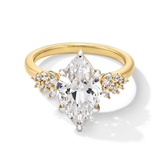3-1/3 CT. T.W. Marquise-Cut Certified Lab-Grown Diamond Leaf-Sides Engagement Ring in 14K Gold (F/VS2)