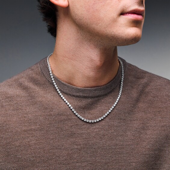 15 CT. T.w. Certified Lab-Grown Diamond Tennis Necklace in 10K White Gold (F/Vs2) - 20"