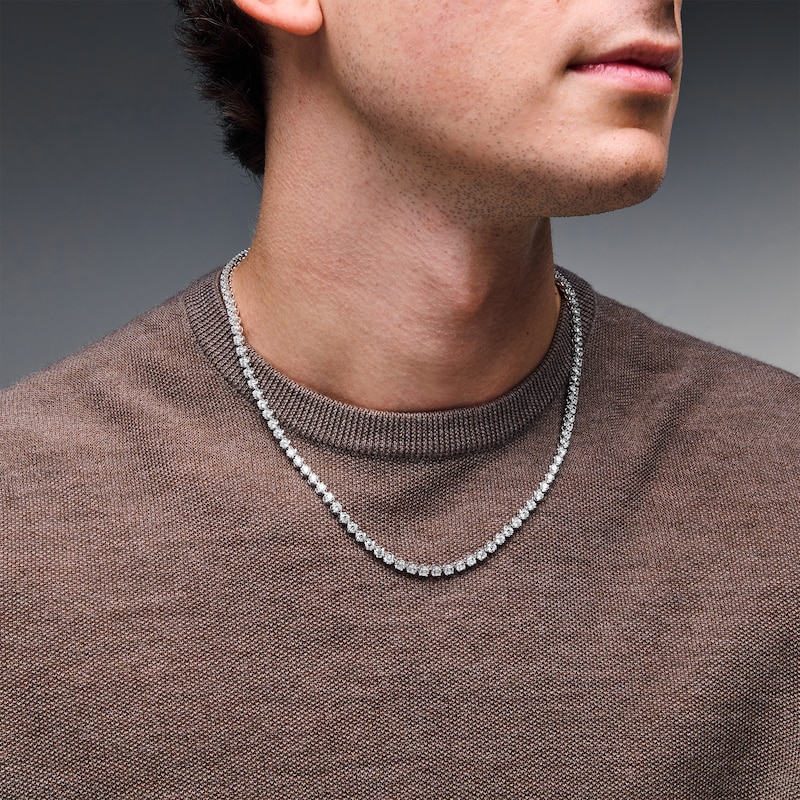 Main Image 2 of 15 CT. T.W. Certified Lab-Grown Diamond Tennis Necklace in 10K White Gold (F/VS2) - 20"