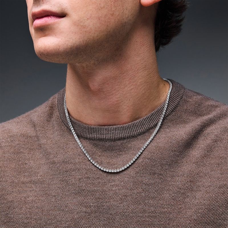 Main Image 2 of 5 CT. T.W. Certified Lab-Grown Diamond Tennis Necklace in 10K White Gold (F/VS2) - 20"