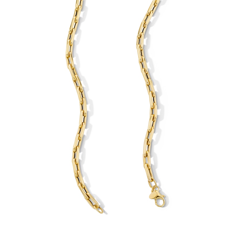 Main Image 3 of 4.0mm Bone Link Chain Necklace in Hollow 10K Gold - 18"