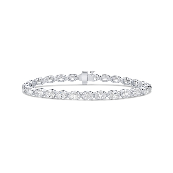 13 CT. T.w. Oval Certified Lab-Grown Diamond Tennis Bracelet in 10K White Gold (F/Vs2)