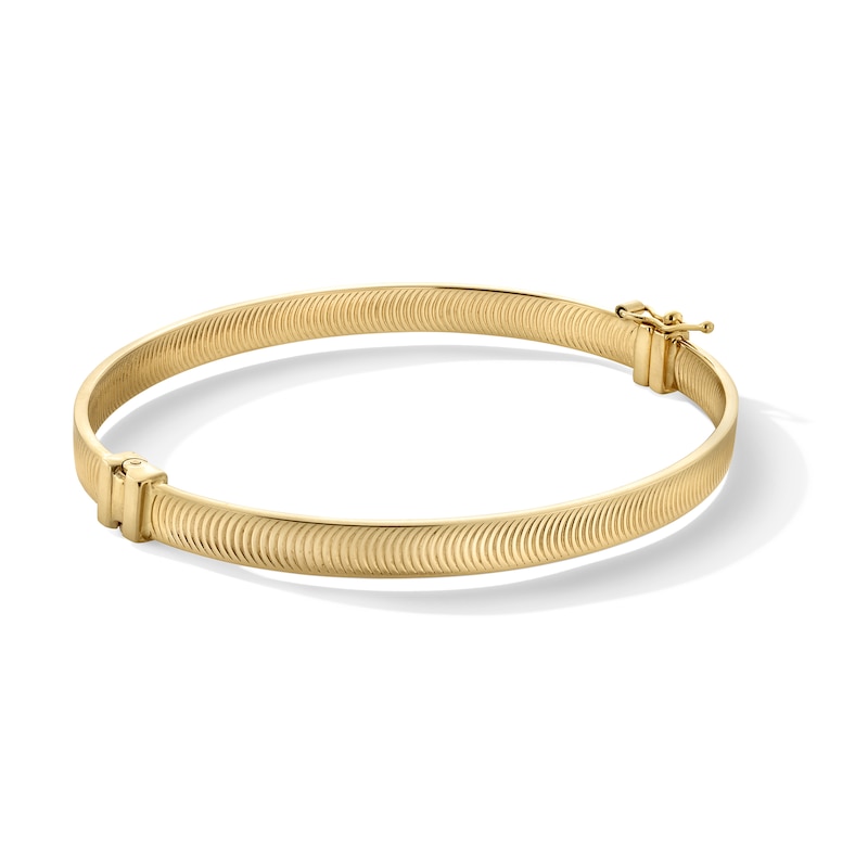 Main Image 1 of 4.0mm Chevron Bangle in Hollow 10K Gold - 6.75"