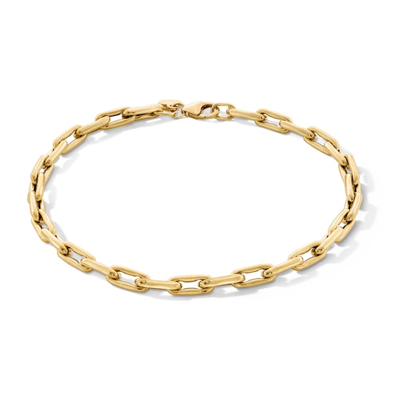 4.0mm Bone Link Chain Bracelet in Hollow 10K Gold - 7.5"