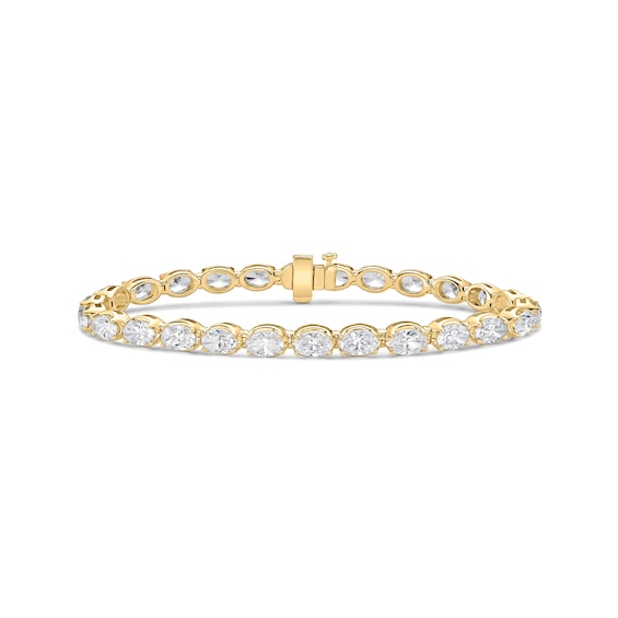 13 CT. T.w. Oval Certified Lab-Grown Diamond Tennis Bracelet in 10K Gold (F/Vs2)
