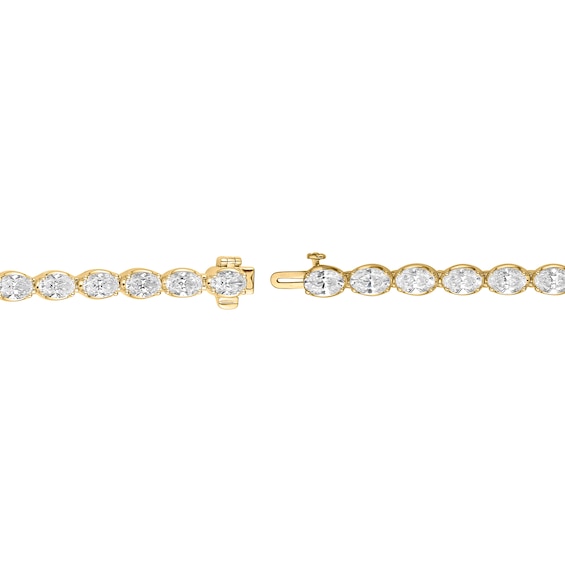 13 CT. T.w. Oval Certified Lab-Grown Diamond Tennis Bracelet in 10K Gold (F/Vs2)