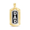 Thumbnail Image 1 of 1/5 CT. T.W. Diamond “Dad” Dog Tag Necklace Charm in 10K Gold and Black Ion Plate