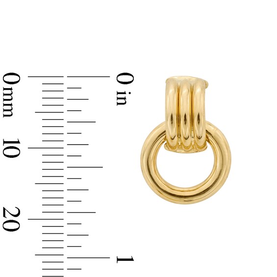 Doorknocker Drop Earrings in Hollow 10K Gold