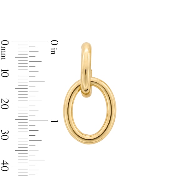 Oval Doorknocker Drop Earrings in Hollow 10K Gold