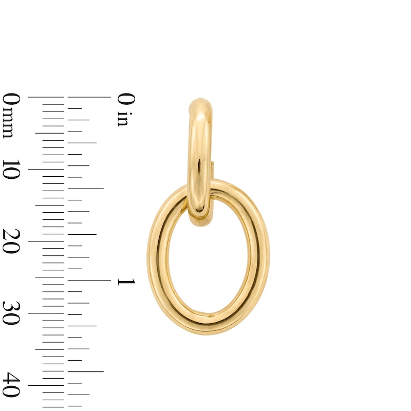 Main Image 3 of Oval Doorknocker Drop Earrings in Hollow 10K Gold