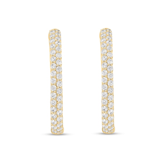 3 CT. T.w. Certified Lab-Grown Diamond Inside-Out Oval Hoop Earrings in 10K Gold (F/Vs2)