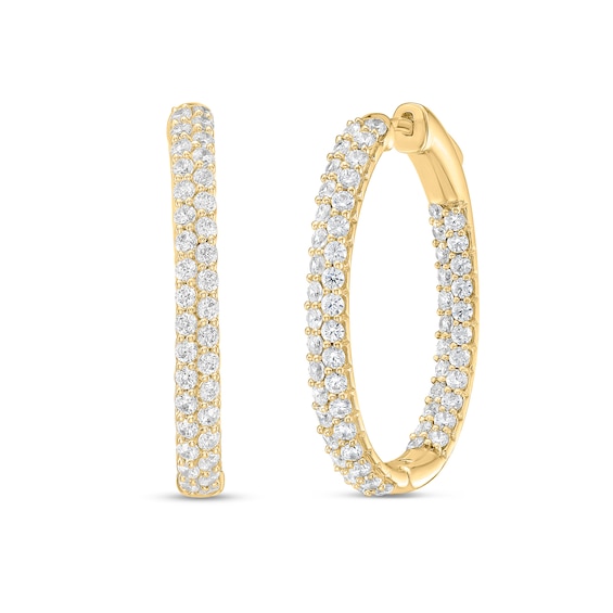 3 CT. T.w. Certified Lab-Grown Diamond Inside-Out Oval Hoop Earrings in 10K Gold (F/Vs2)