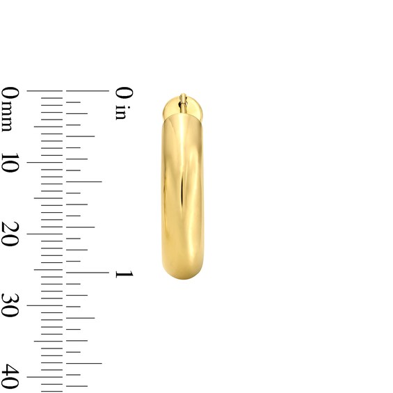 27.0mm Tube Hoop Earrings in Hollow 10K Gold
