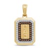 Thumbnail Image 1 of 3/4 CT. T.W. Champagne and White Diamond “Dad” Octagonal Necklace Charm in 10K Gold