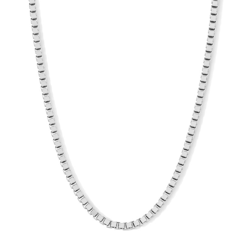 Main Image 1 of 4.0mm Diamond-Cut Box Chain Necklace in Solid Sterling Silver - 22”