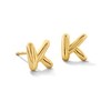 Thumbnail Image 1 of Bubble Letter "K" Initial Stud Earrings in 14K Gold