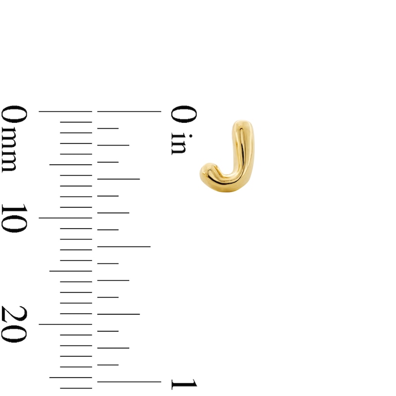 Main Image 3 of Bubble Letter "J" Initial Stud Earrings in 14K Gold