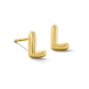 Thumbnail Image 1 of Bubble Letter &quot;L&quot; Initial Stud Earrings in 14K Gold
