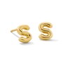 Thumbnail Image 1 of Bubble Letter &quot;S&quot; Initial Stud Earrings in 14K Gold