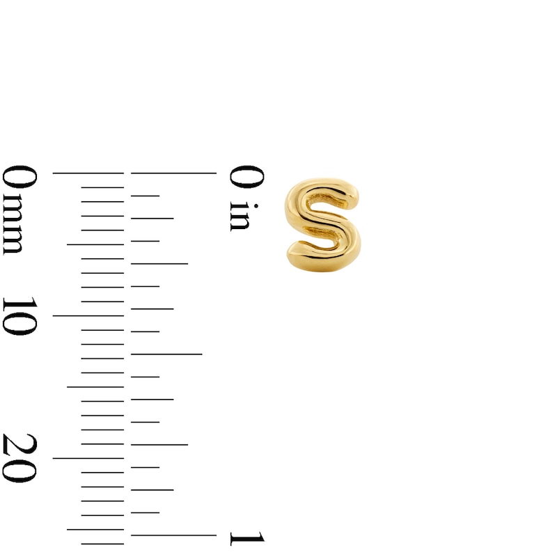 Main Image 3 of Bubble Letter &quot;S&quot; Initial Stud Earrings in 14K Gold