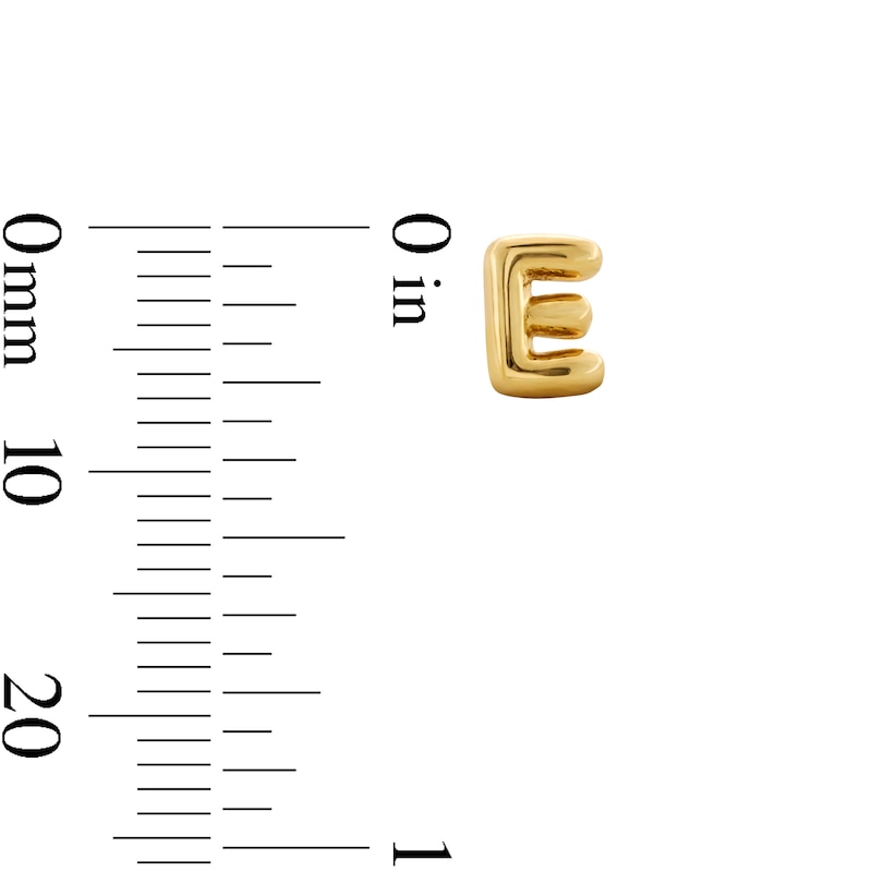 Main Image 3 of Bubble Letter "E" Initial Stud Earrings in 14K Gold