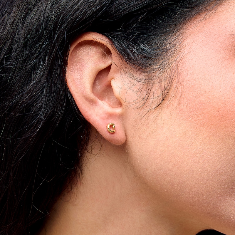 Main Image 2 of Bubble Letter "C" Initial Stud Earrings in 14K Gold
