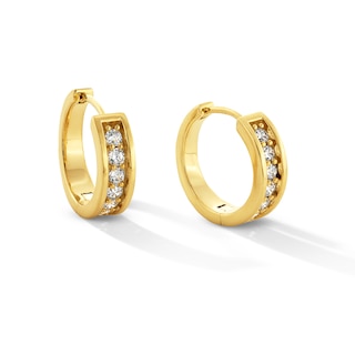 1/2 CT. T.W. Lab-Grown Diamond Huggie Hoop Earrings in 10K Gold (F/VS2)