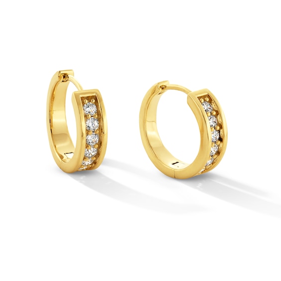1/2 CT. T.w. Certified Lab-Grown Diamond Huggie Hoop Earrings in 10K Gold (F/Vs2)