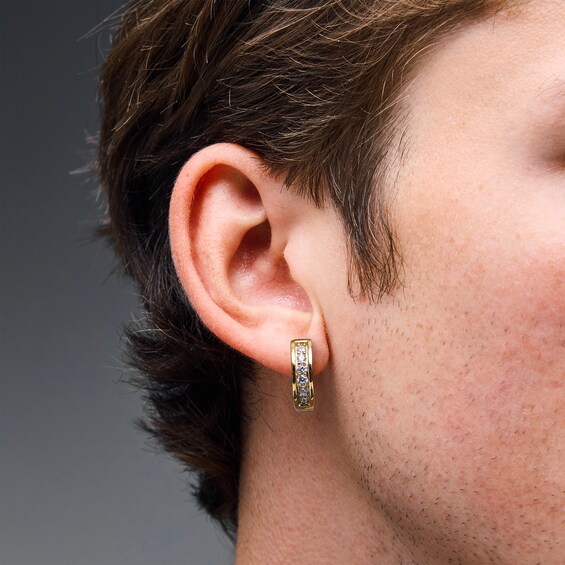 1/2 CT. T.w. Certified Lab-Grown Diamond Huggie Hoop Earrings in 10K Gold (F/Vs2)