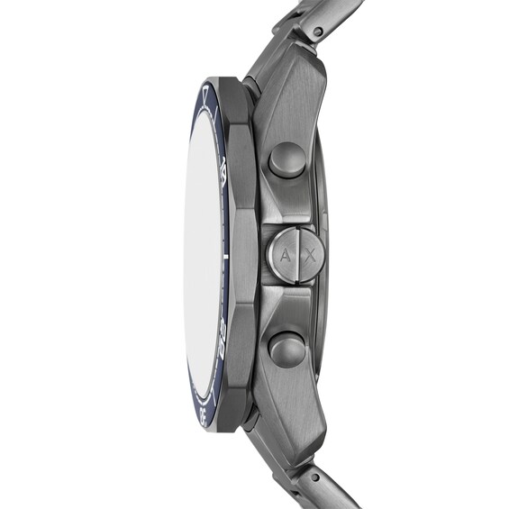 Menâs Armani Exchange Gunmetal Grey IP Chronograph Watch with Textured Blue OmbrÃ© Dial (Model: Ax1967)